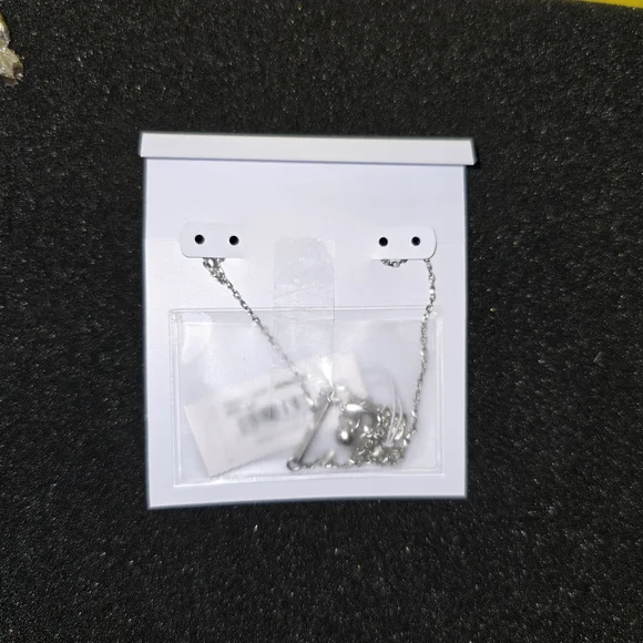 Football Silver Short Pendant Necklace in Orange Goldstone - Picture 2 of 4